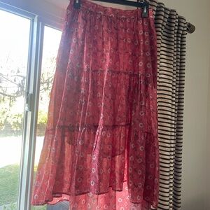 XiRENA Floral pink Maxi Skirt